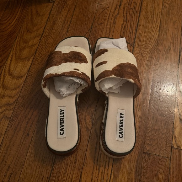 Cow hide platform slides / sandals - Picture 4 of 10